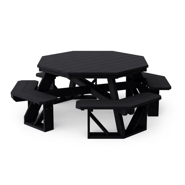 Heritage Octagon Picnic Table with 4 Attached Benches by Wildridge