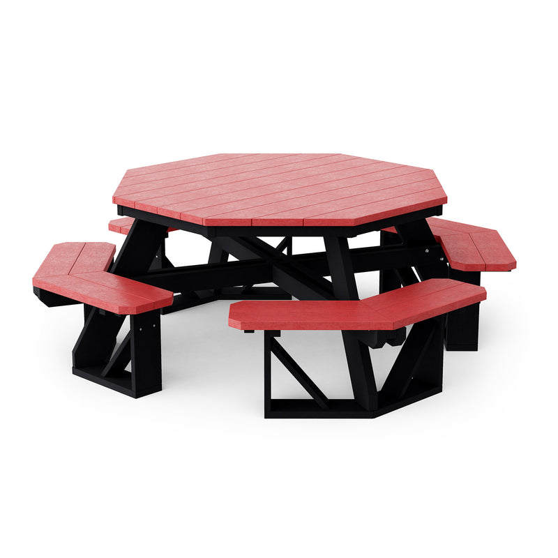 Heritage Octagon Picnic Table with 4 Attached Benches - 2 Tone by Wildridge