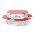 Heritage Octagon Picnic Table with 4 Attached Benches - 2 Tone by Wildridge