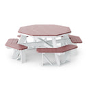 Heritage Octagon Picnic Table with 4 Attached Benches - 2 Tone by Wildridge