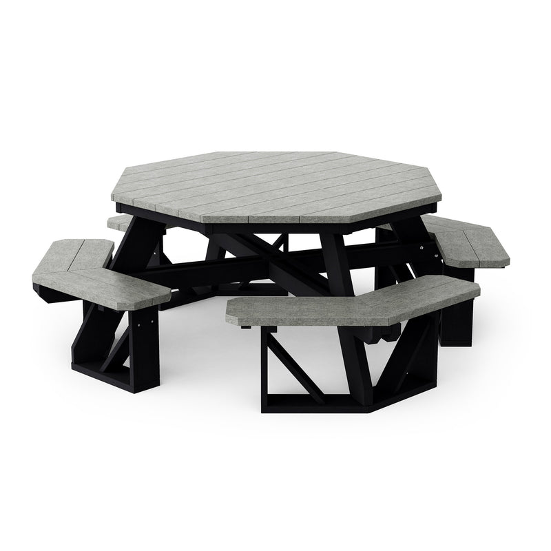 Heritage Octagon Picnic Table with 4 Attached Benches - 2 Tone by Wildridge