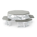 Heritage Octagon Picnic Table with 4 Attached Benches - 2 Tone by Wildridge