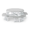 Heritage Octagon Picnic Table with 4 Attached Benches - 2 Tone by Wildridge