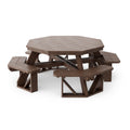 Heritage Octagon Picnic Table with 4 Attached Benches by Wildridge