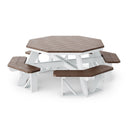 Heritage Octagon Picnic Table with 4 Attached Benches - 2 Tone by Wildridge