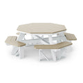 Heritage Octagon Picnic Table with 4 Attached Benches - 2 Tone by Wildridge