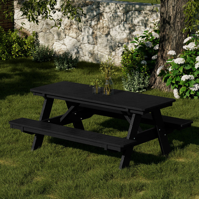 Heritage 72" Picnic Table with Attached Benches by Wildridge