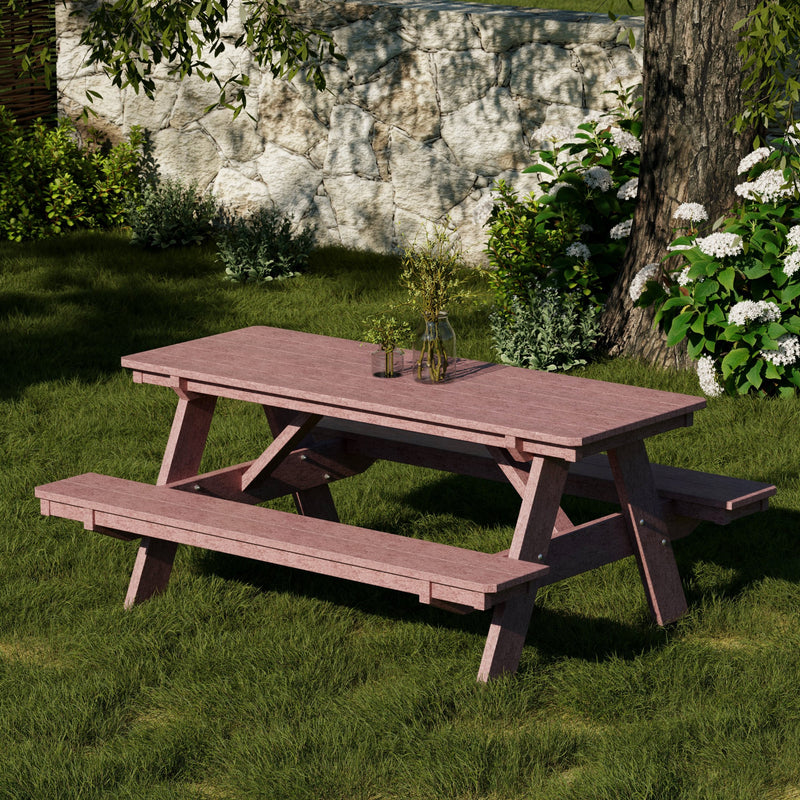 Heritage 72" Picnic Table with Attached Benches by Wildridge