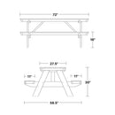 Heritage 72" Picnic Table with Attached Benches by Wildridge