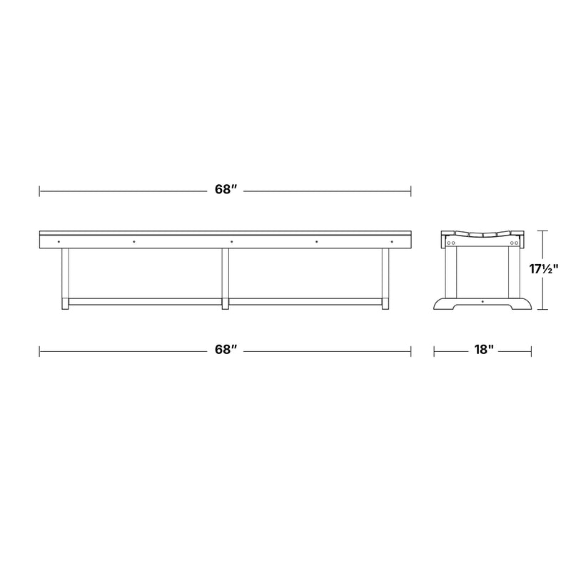Heritage 68 inch Outdoor Patio Bench by Wildridge