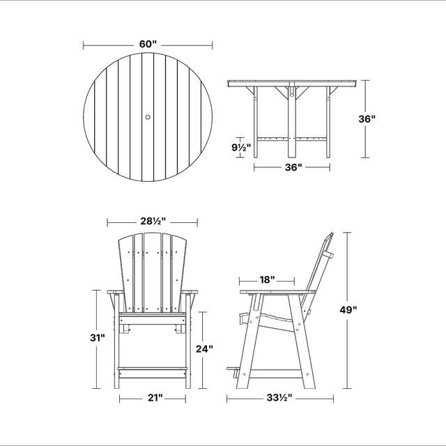Heritage 7-Piece 60" Pub Counter Set by Wildridge