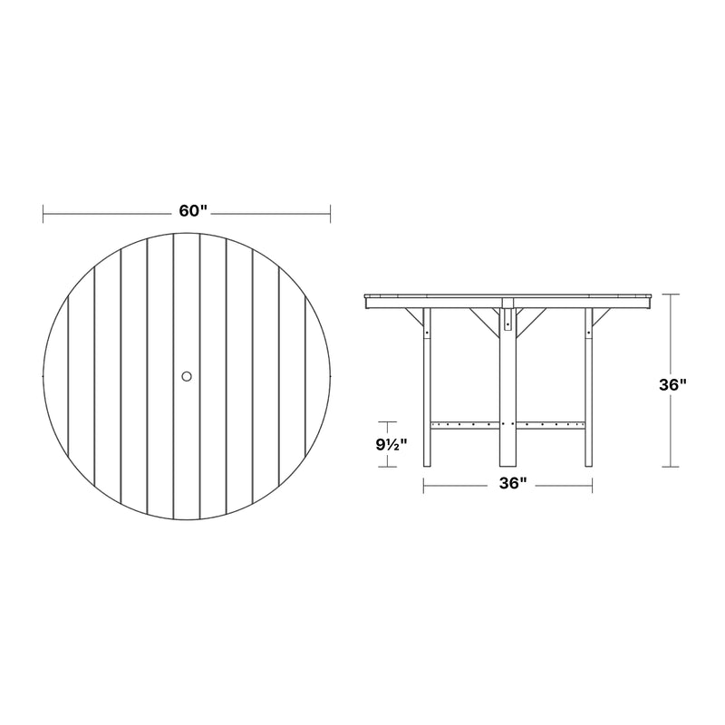 Heritage 60 inch Round Pub Table by Wildridge