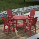 Heritage 5 Piece Set with 48 inch Round Pub Table and 4 Balcony Chairs by Wildridge