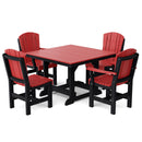 Heritage 5 Piece Patio Dining Set - 44"x44" Table with 2 Dining Arm Chairs and 2 Armless Chairs by Wildridge