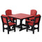 Heritage 5 Piece Patio Dining Set - 44"x44" Table with 2 Dining Arm Chairs and 2 Armless Chairs by Wildridge