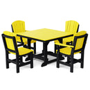 Heritage 5 Piece Patio Dining Set - 44"x44" Table with 2 Dining Arm Chairs and 2 Armless Chairs by Wildridge