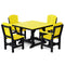 Heritage 5 Piece Patio Dining Set - 44"x44" Table with 2 Dining Arm Chairs and 2 Armless Chairs by Wildridge