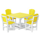 Heritage 5 Piece Patio Dining Set - 44"x44" Table with 2 Dining Arm Chairs and 2 Armless Chairs by Wildridge