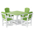 Heritage 5 Piece Patio Dining Set - 44"x44" Table with 2 Dining Arm Chairs and 2 Armless Chairs by Wildridge
