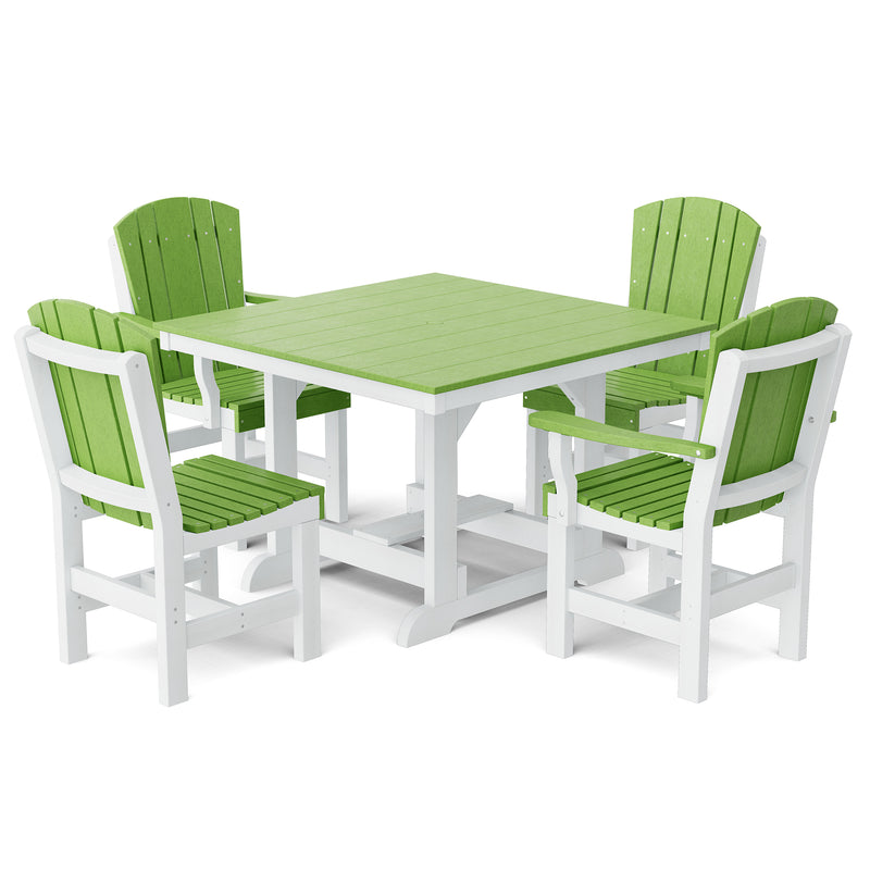 Heritage 5 Piece Patio Dining Set - 44"x44" Table with 2 Dining Arm Chairs and 2 Armless Chairs by Wildridge