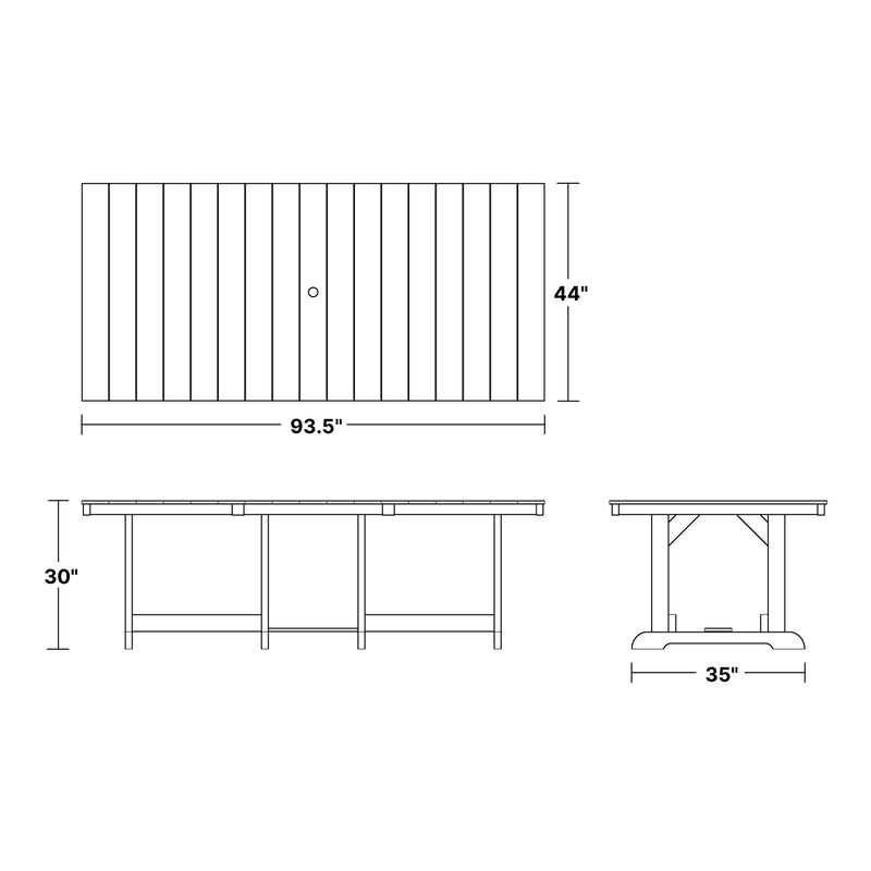 Heritage Dining Table 44"x94" by Wildridge