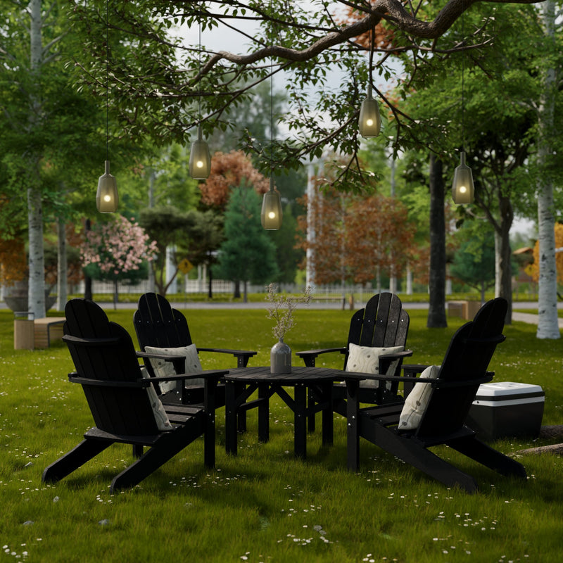 Classic Adirondack Chairs with Round Table by Wildridge