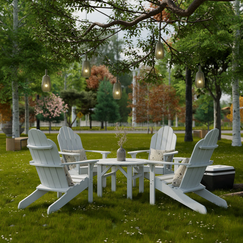 Classic Adirondack Chairs with Round Table by Wildridge