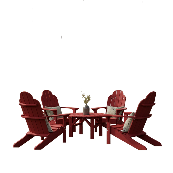 Classic Adirondack Chairs with Round Table by Wildridge