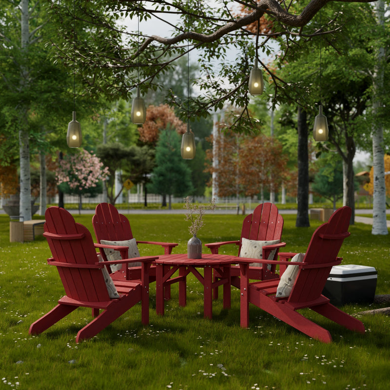 Classic Adirondack Chairs with Round Table by Wildridge