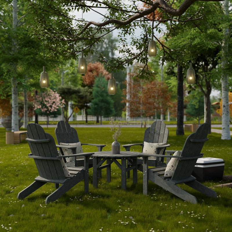 Classic Adirondack Chairs with Round Table by Wildridge