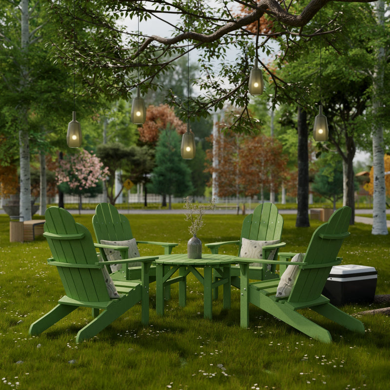 Classic Adirondack Chairs with Round Table by Wildridge
