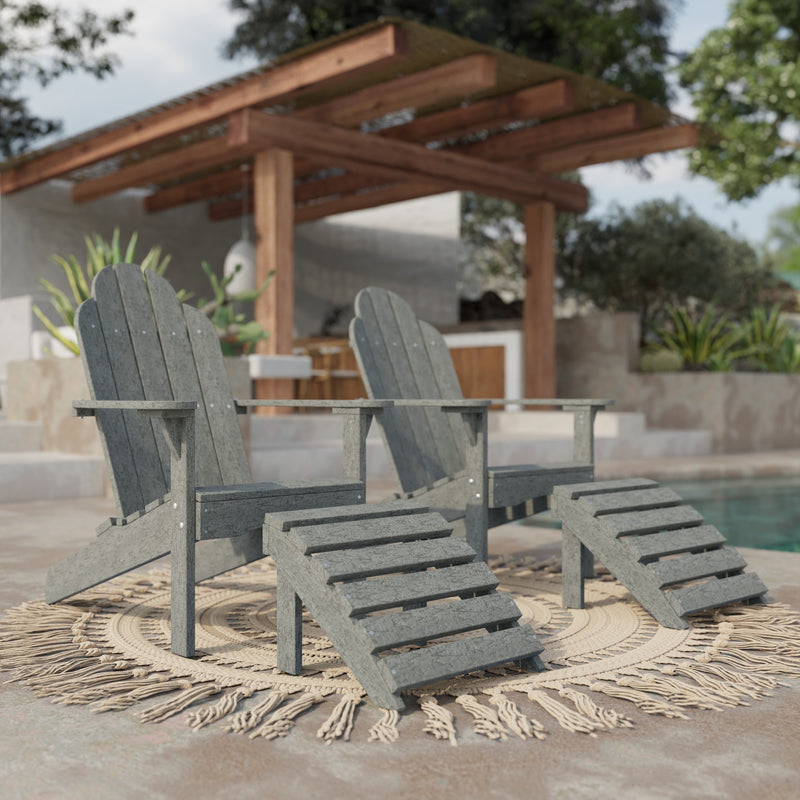 Classic Adirondack Chairs with Footrest by Wildridge