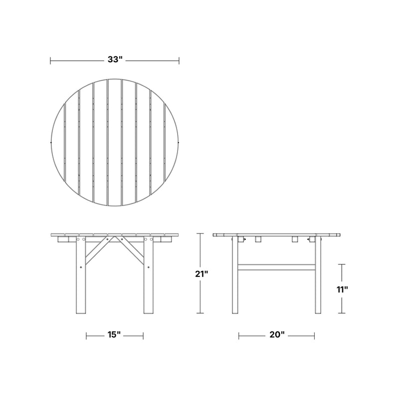 Classic Adirondack Chairs with Round Table by Wildridge