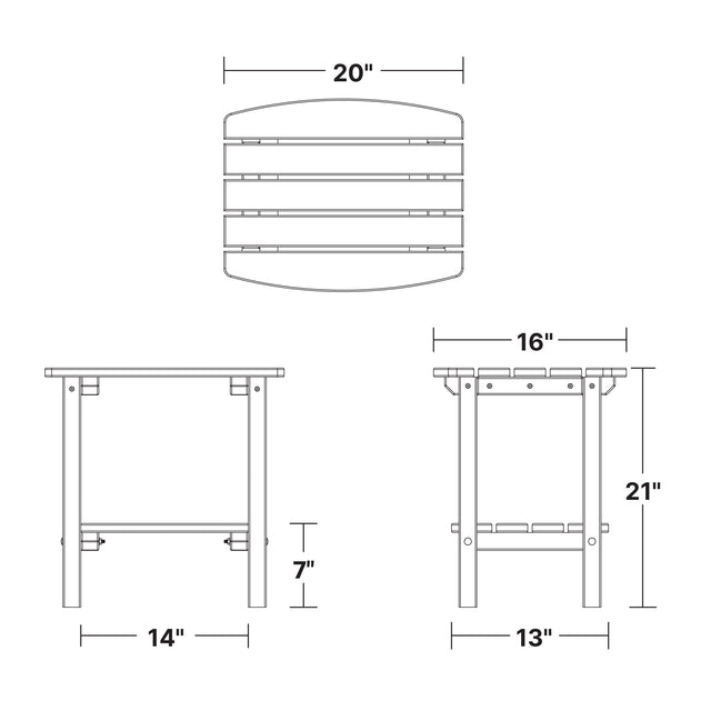 Classic 20"x16" Side Table by Wildridge