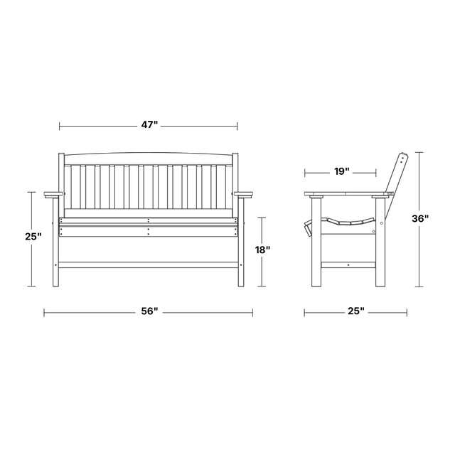 Classic 5 Foot Mission Bench by Wildridge