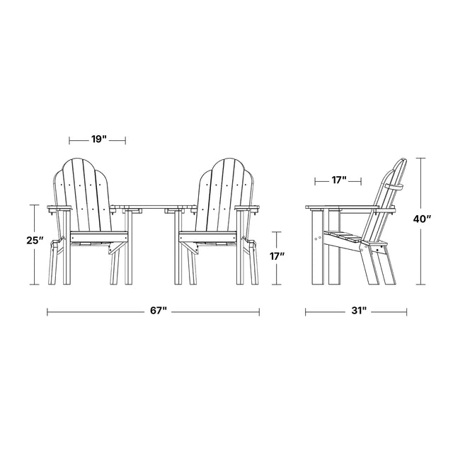 Classic Deck Chair Tete-a-Tete by Wildridge