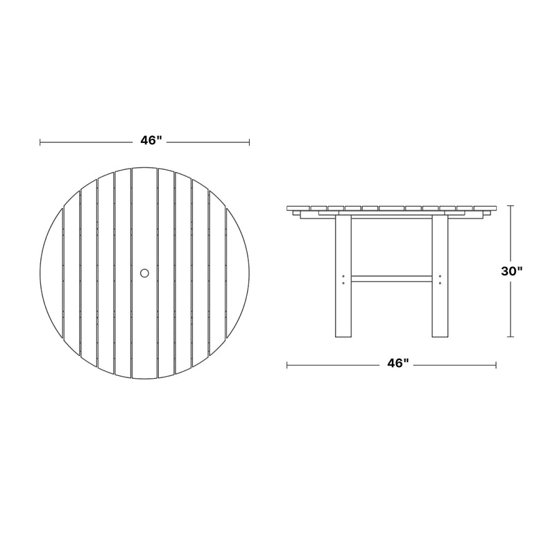 Classic 46 inch Round Dining Table by Wildridge