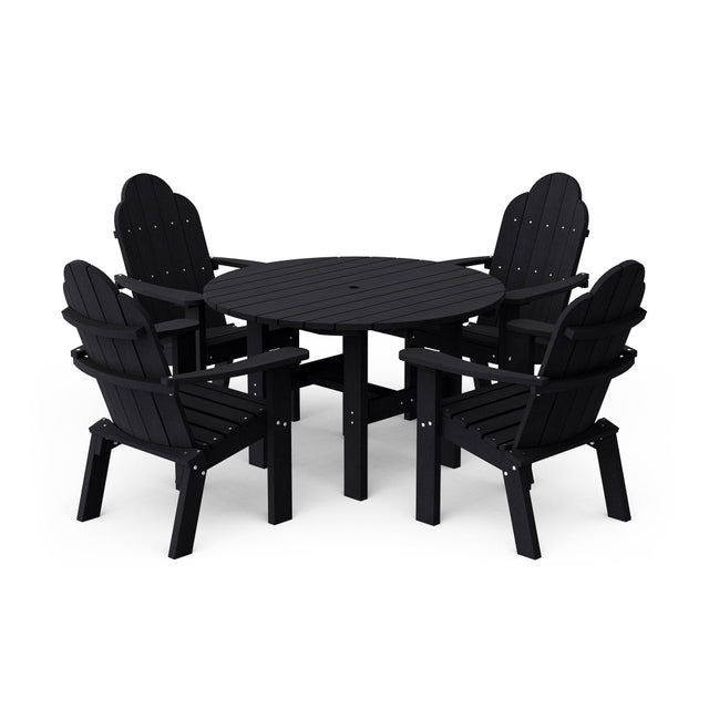Classic 46 inch Round Patio Table set with 4 Deck Chairs by Wildridge