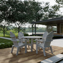 Classic 46 inch Round Patio Table set with 4 Deck Chairs by Wildridge