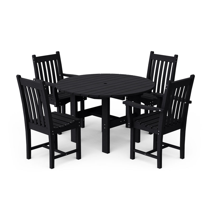 Classic 5-Piece 46 inch Round Patio Dining Set with 2 Side Chairs and 2 Arm Chairs by Wildridge