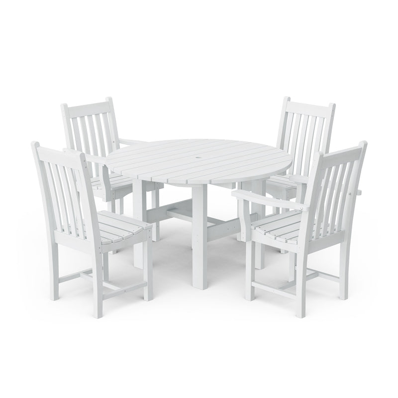 Classic 5-Piece 46 inch Round Patio Dining Set with 2 Side Chairs and 2 Arm Chairs by Wildridge