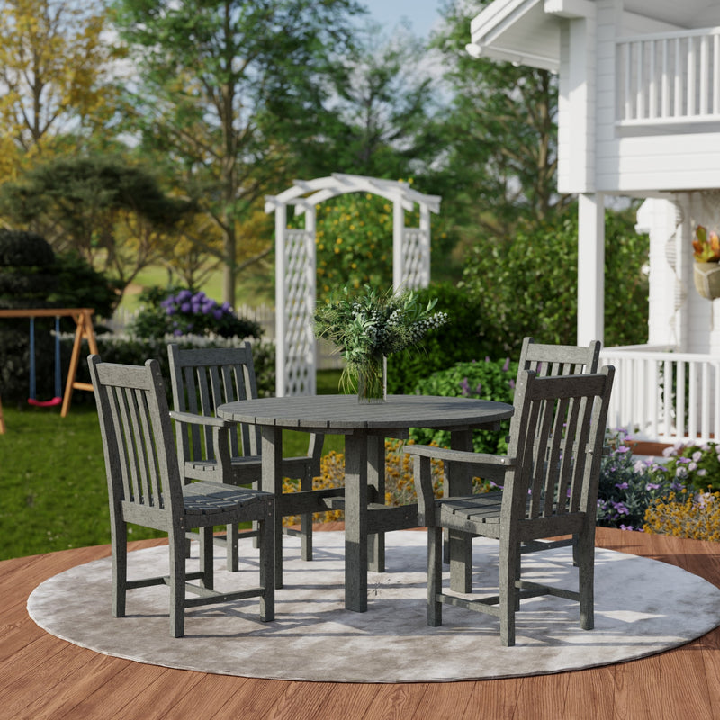 Classic 5-Piece 46 inch Round Patio Dining Set with 2 Side Chairs and 2 Arm Chairs by Wildridge