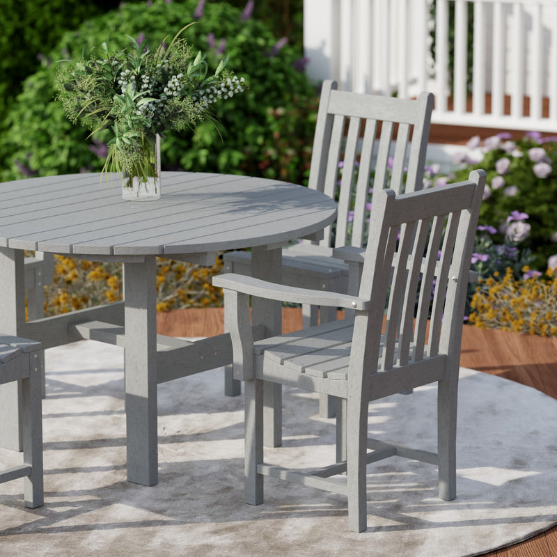 Classic 5-Piece 46 inch Round Patio Dining Set with 2 Side Chairs and 2 Arm Chairs by Wildridge