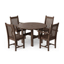 Classic 5-Piece 46 inch Round Patio Dining Set with 2 Side Chairs and 2 Arm Chairs by Wildridge