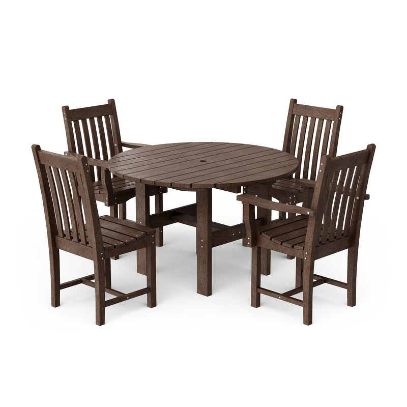 Classic 5-Piece 46 inch Round Patio Dining Set with 2 Side Chairs and 2 Arm Chairs by Wildridge