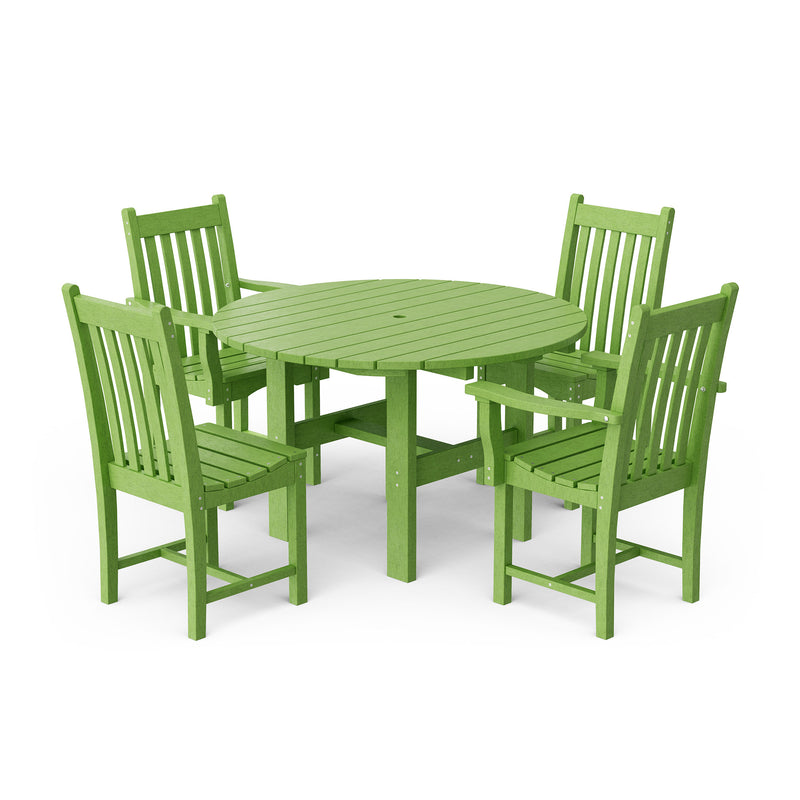 Classic 5-Piece 46 inch Round Patio Dining Set with 2 Side Chairs and 2 Arm Chairs by Wildridge