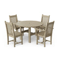 Classic 5-Piece 46 inch Round Patio Dining Set with 2 Side Chairs and 2 Arm Chairs by Wildridge