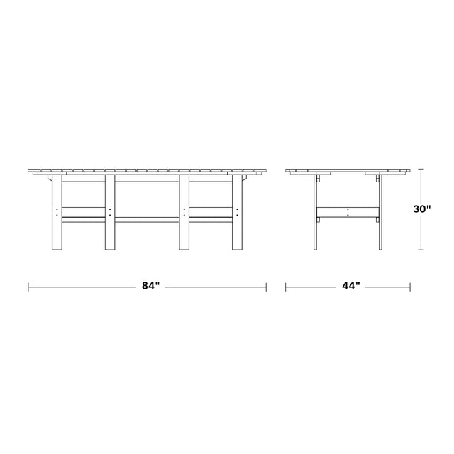 Classic 44"x84" Dining Table by Wildridge