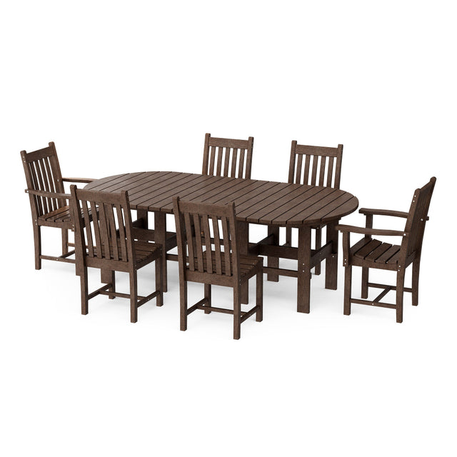 Classic 7 Piece 44”x84” Dining Table Set With 4 Side Chairs, 2 Arm Chairs by Wildridge