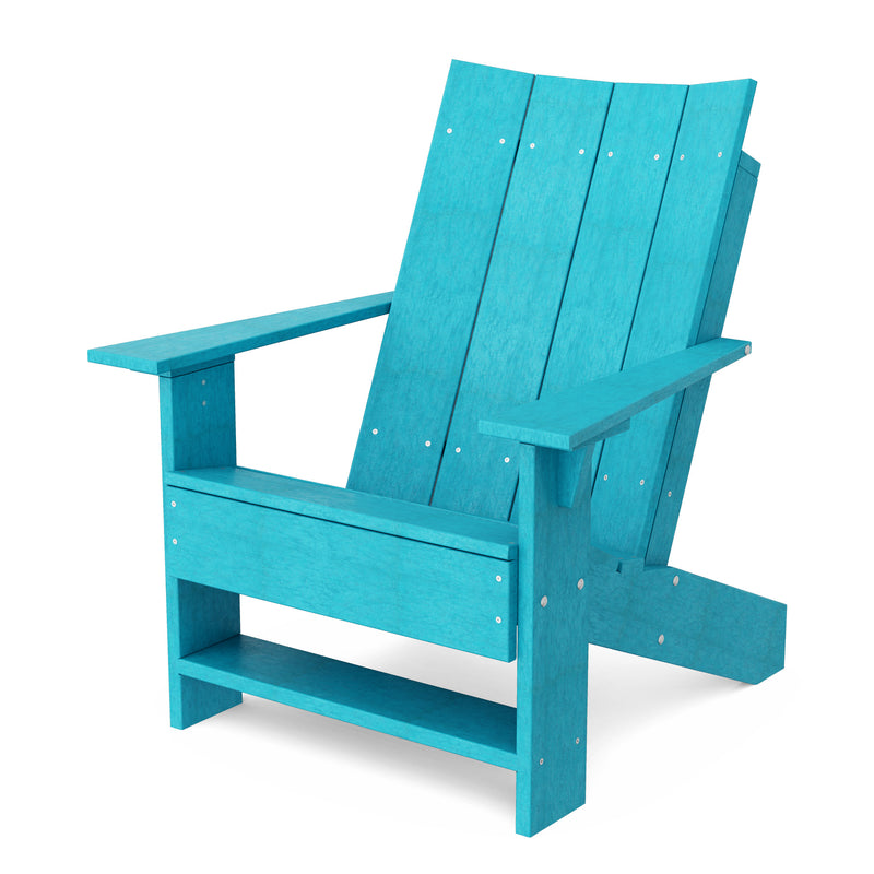 Outdoor Contemporary 2 Adirondack Chairs with 1 Side Table by Wildridge